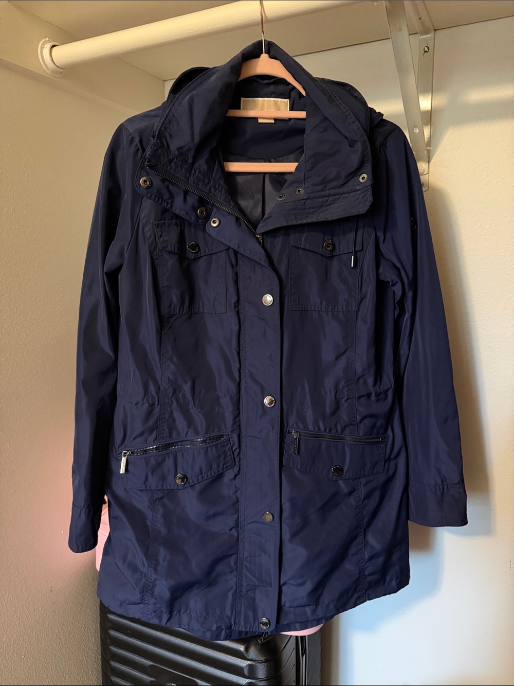 Michael Kors Navy Rain Jacket S